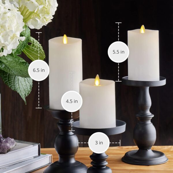 Luminara Moving Flame Pillar Candles, Set of 3 - Image 7