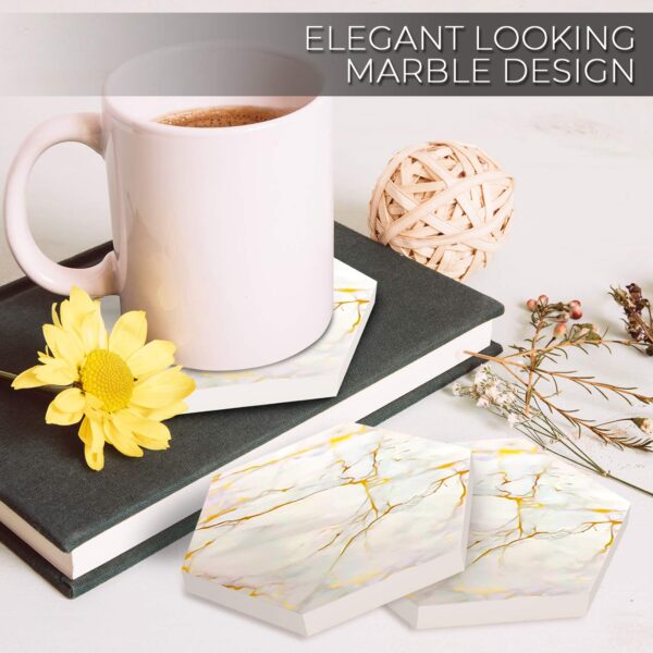 Marble Ceramic Coaster Set - Image 4