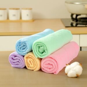 Pack Kitchen Dish Towels, 12" x 12", Ultra Soft Dish Drying Towels, Reusable Microfiber Cleaning Cloth for Kitchen & Home
